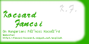 kocsard fancsi business card